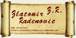 Zlatomir Radenović vizit kartica
